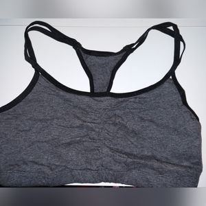 NEW Fruit of The Loom Black and Gray Racerback Sports Bra Size 38